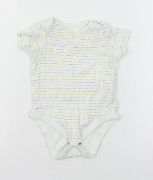 F&F Baby Multicoloured Striped Jersey Babygrow One-Piece Size 9-12 Months