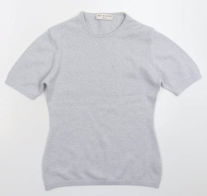 Richards Womens Silver  Knit Pullover Jumper Size S
