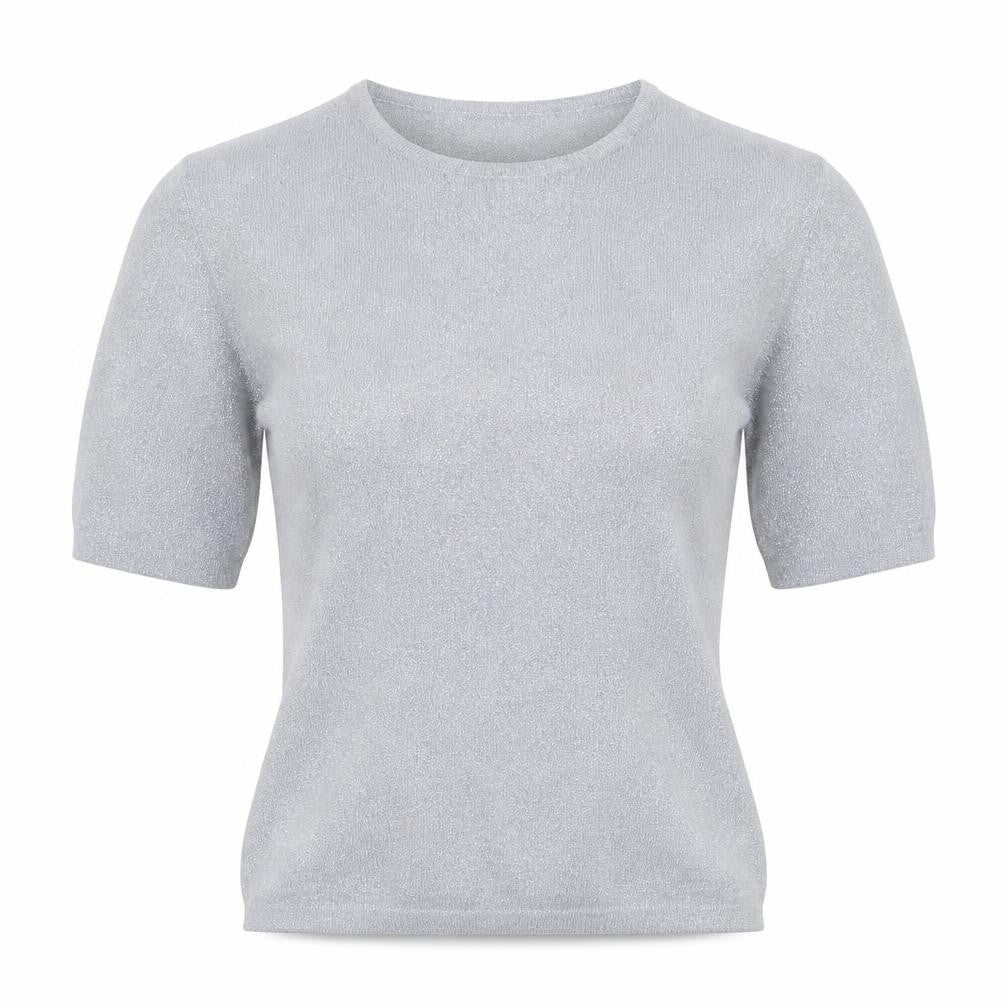 Richards Womens Silver  Knit Pullover Jumper Size S