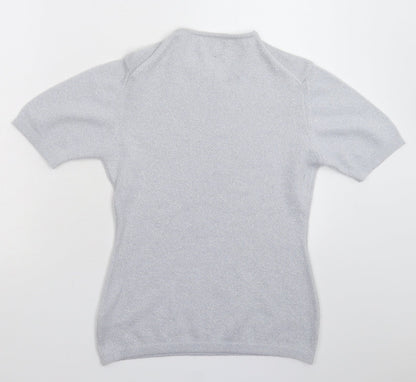 Richards Womens Silver  Knit Pullover Jumper Size S