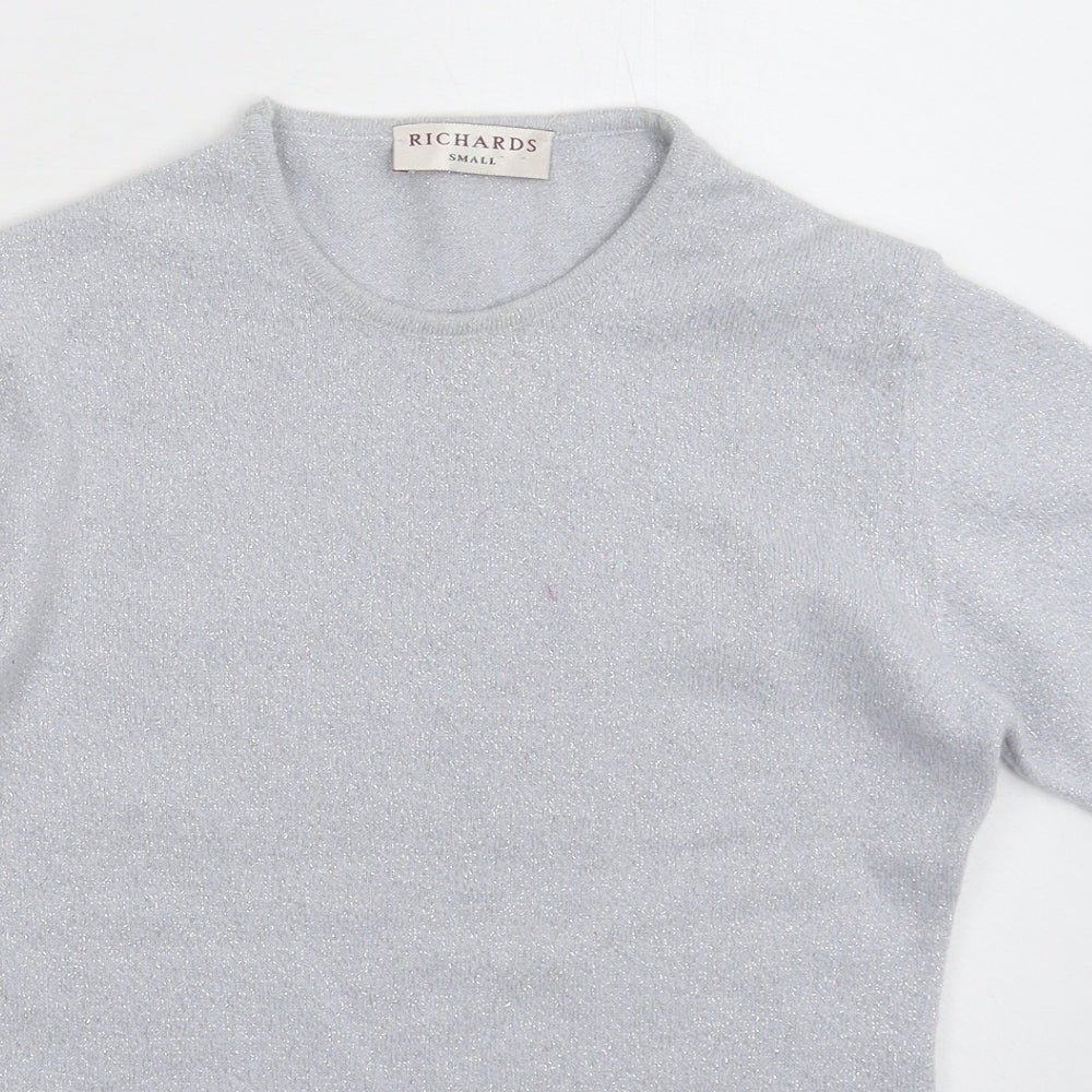 Richards Womens Silver  Knit Pullover Jumper Size S