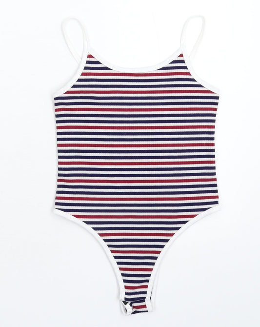 Preworn Womens Multicoloured Striped  Bodysuit One-Piece Size S