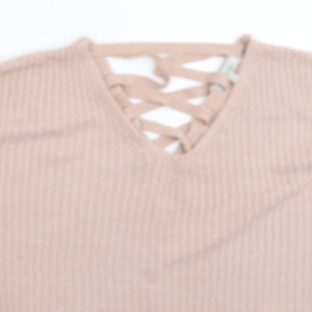 Peacocks Womens Pink  Knit Pullover Jumper Size S  - Oversized