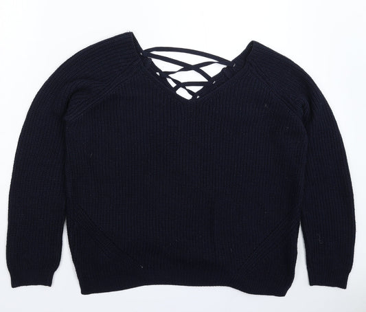 F&F Womens Blue  Knit Pullover Jumper Size 12