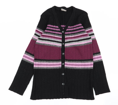 Mackays Womens Multicoloured Striped Cardigan Jumper Size M