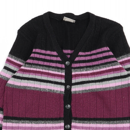 Mackays Womens Multicoloured Striped Cardigan Jumper Size M