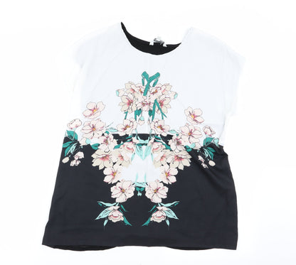 Peacocks Womens Multicoloured Floral  Basic Tank Size 14