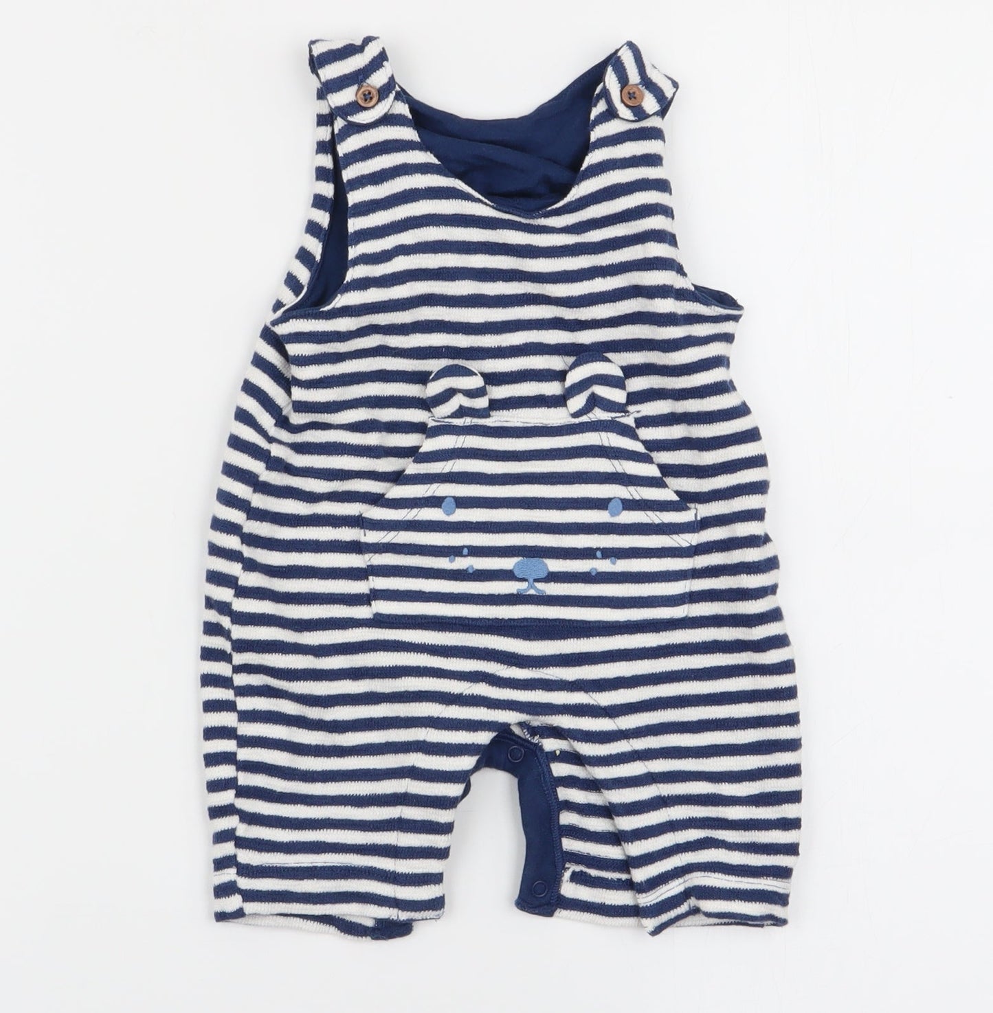 M&S Boys Multicoloured Striped  Dungaree One-Piece Size 0-3 Months