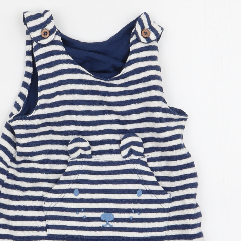 M&S Boys Multicoloured Striped  Dungaree One-Piece Size 0-3 Months