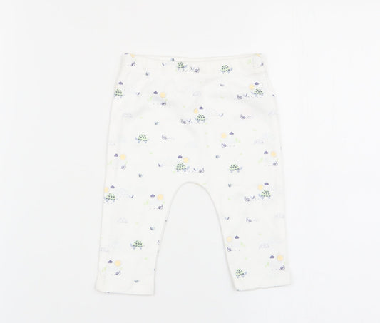 fred and flo Boys White Animal Print  Jogger Trousers Size 3-6 Months  - leggings