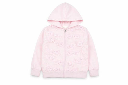 happy house Girls Pink Floral  Full Zip Jumper Size 6-7 Years