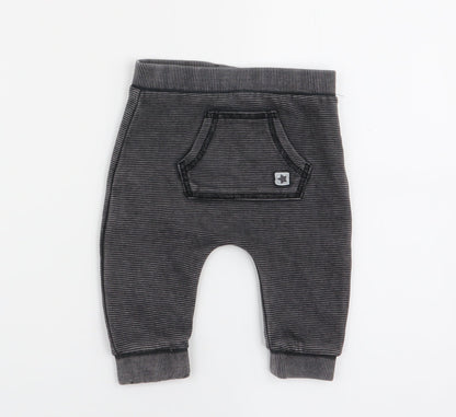 F&F Boys Multicoloured Striped  Jogger Trousers Size 3-6 Months