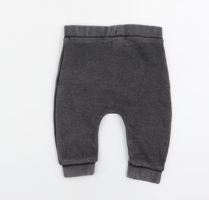 F&F Boys Multicoloured Striped  Jogger Trousers Size 3-6 Months