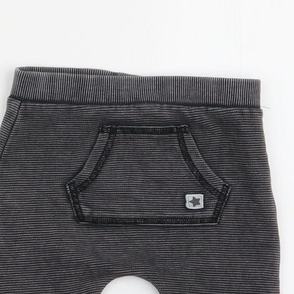 F&F Boys Multicoloured Striped  Jogger Trousers Size 3-6 Months