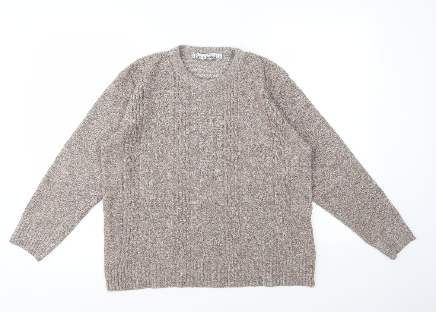 Pure & Natural Womens Brown   Pullover Jumper Size M