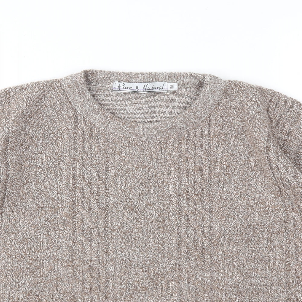 Pure & Natural Womens Brown   Pullover Jumper Size M