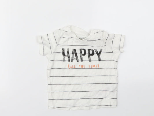 F&F Boys Multicoloured Striped  Basic T-Shirt Size 3-6 Months