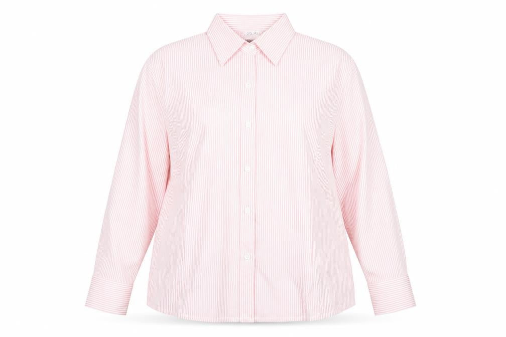 Boteli Womens Pink Striped  Basic Button-Up Size 2XL