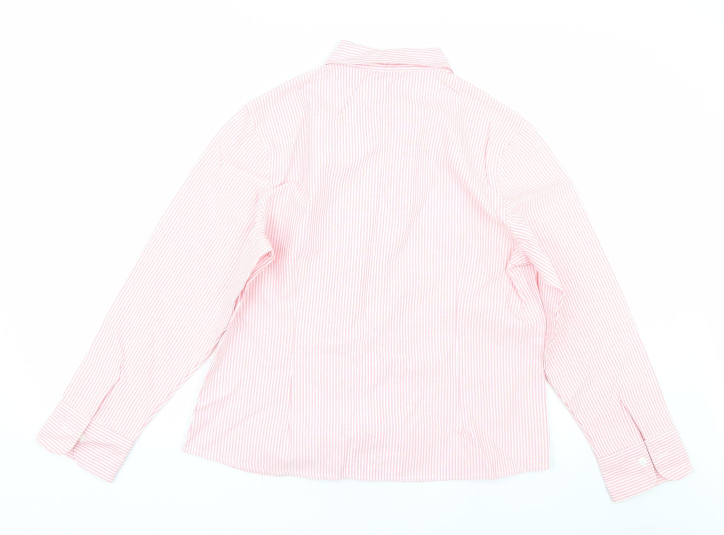 Boteli Womens Pink Striped  Basic Button-Up Size 2XL