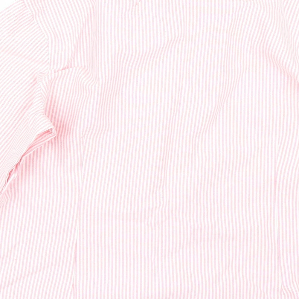 Boteli Womens Pink Striped  Basic Button-Up Size 2XL