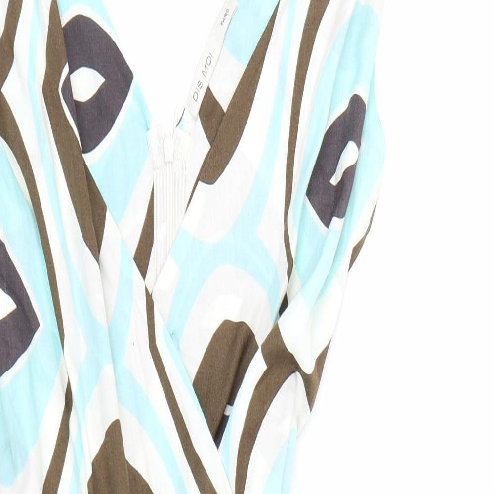 Dis moi Womens Blue Geometric  A-Line  Size S