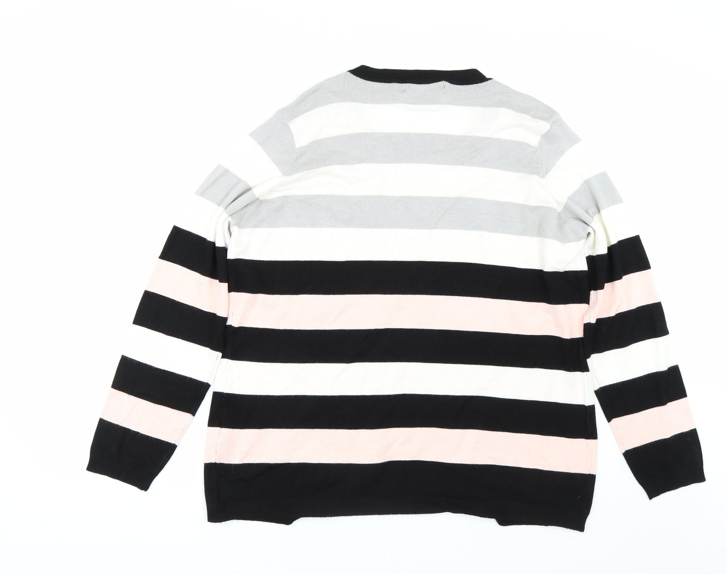 Julipa Womens Pink Striped  Pullover Jumper Size 18