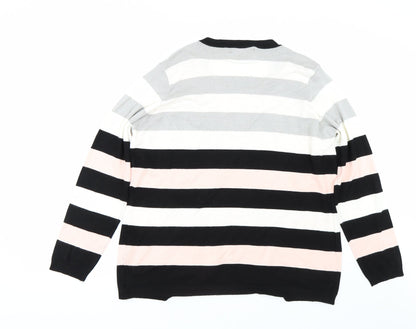 Julipa Womens Pink Striped  Pullover Jumper Size 18