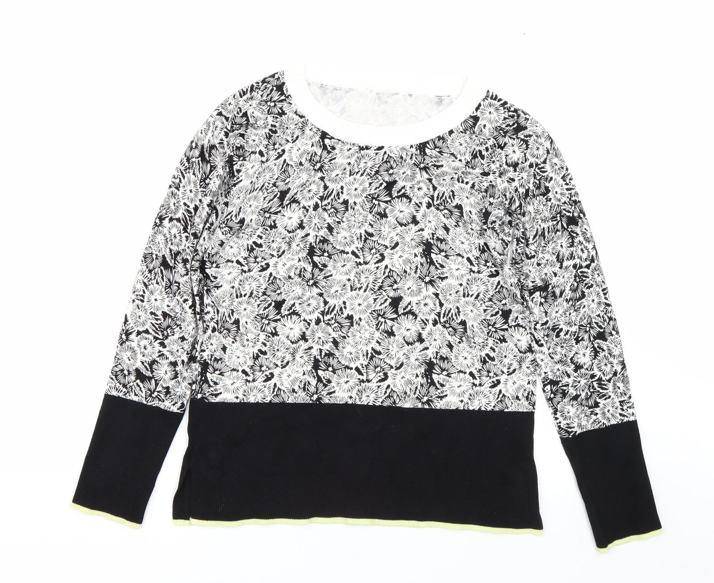 NEXT Womens Black Floral  Pullover Jumper Size 10