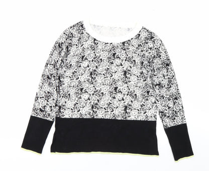 Next Womens Black Floral  Pullover Jumper Size 10