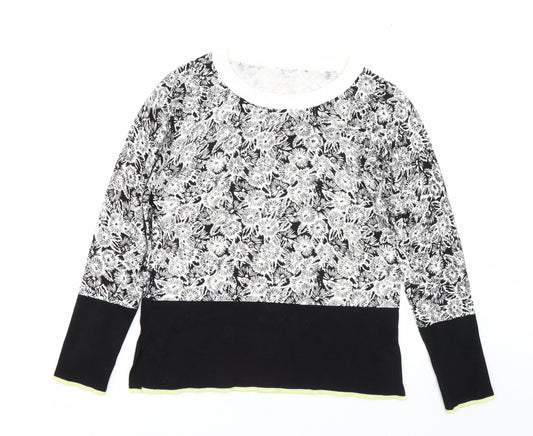NEXT Womens Black Floral  Pullover Jumper Size 10