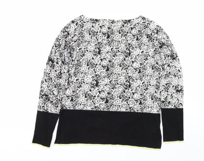 Next Womens Black Floral  Pullover Jumper Size 10