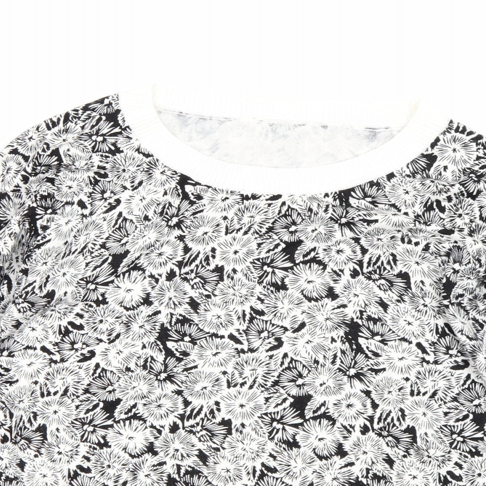NEXT Womens Black Floral  Pullover Jumper Size 10