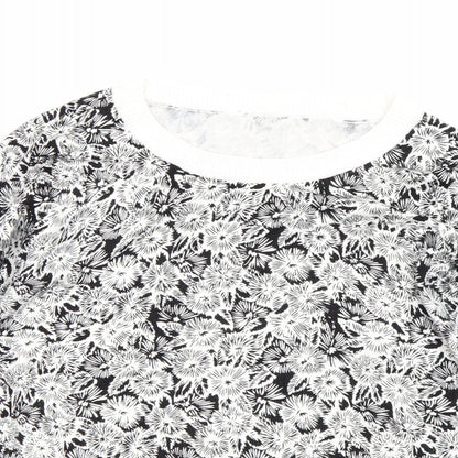 Next Womens Black Floral  Pullover Jumper Size 10