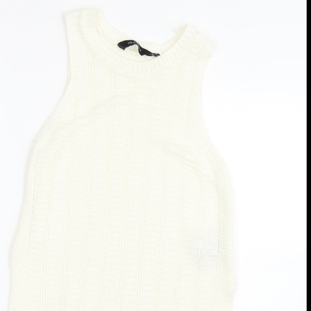 New Look Womens Beige   Basic Tank Size 8
