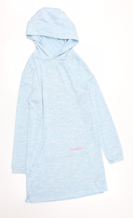 Nutmeg Girls Blue   Tunic Hoodie Size 12 Years