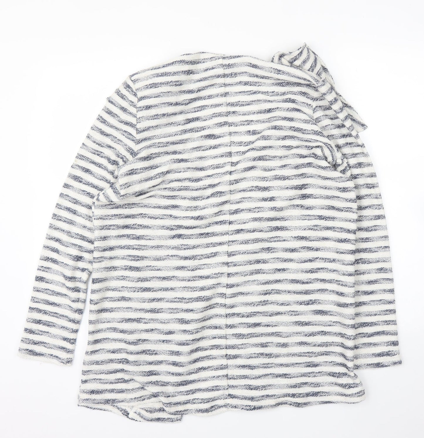 George Womens White Striped  Cardigan Jumper Size 10