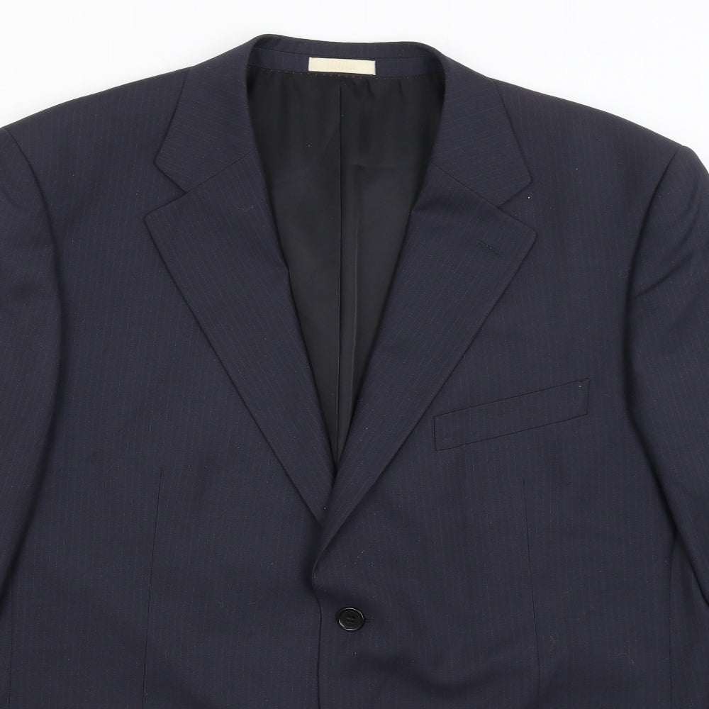Greenwoods Mens Blue Striped  Jacket Blazer Size XL