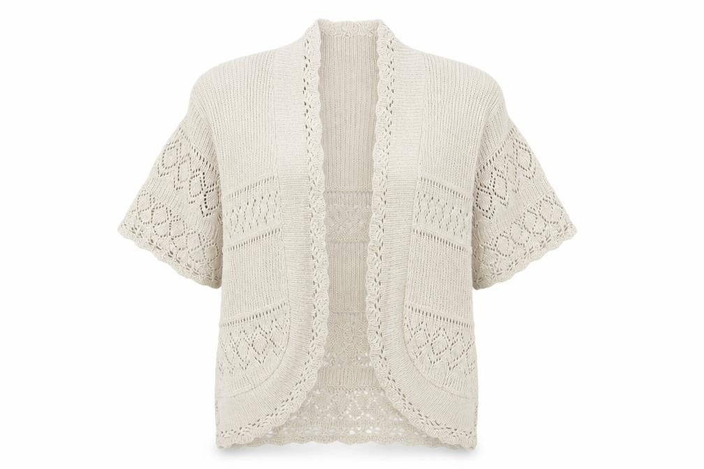 Pure & Natural Womens Beige   Shrug Jumper Size S
