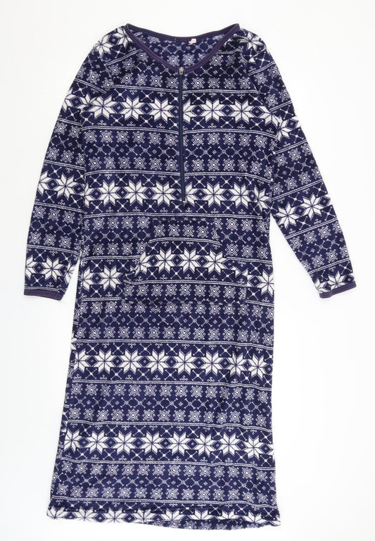 Preworn Womens Blue Geometric  Top Nightshirt Size 10