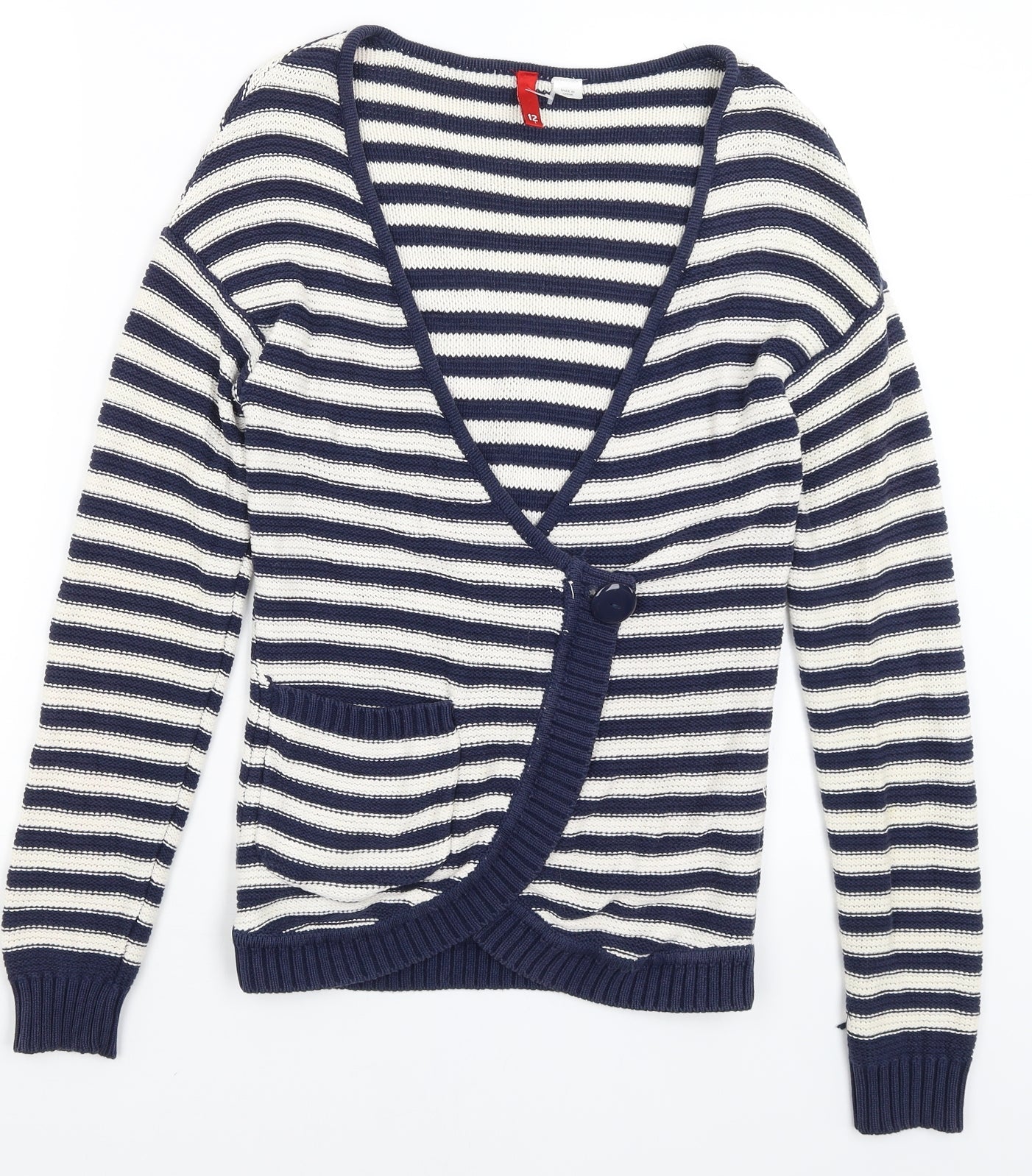 Divided Womens Blue Striped  Cardigan Jumper Size 12