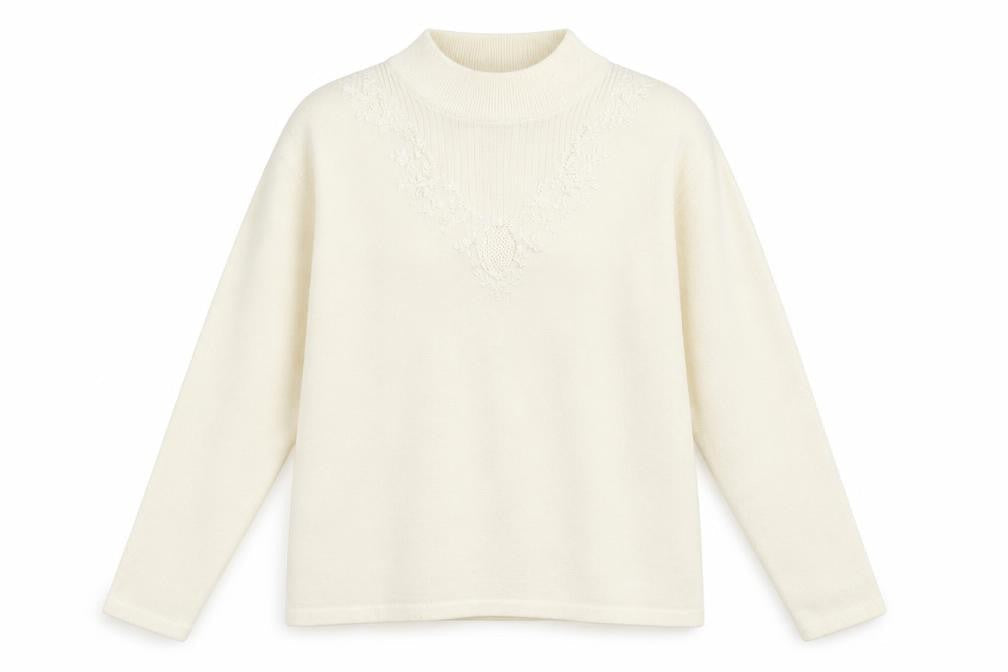 Bonmarché Womens Ivory Pullover Jumper Size M