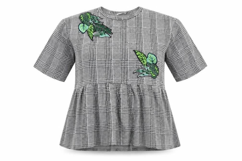 Zara Trafaluc Womens Grey Check  Basic Blouse Size S