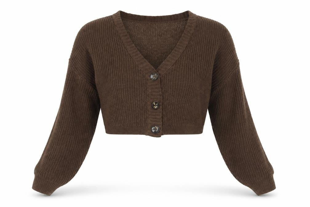 PRETTYLITTLETHING Womens Brown   Cardigan Jumper Size M