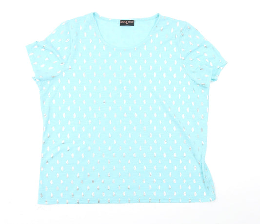 anna rose Womens Blue   Basic T-Shirt Size 2XL
