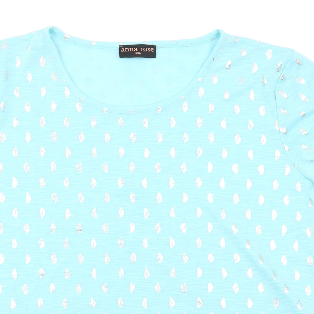 anna rose Womens Blue   Basic T-Shirt Size 2XL