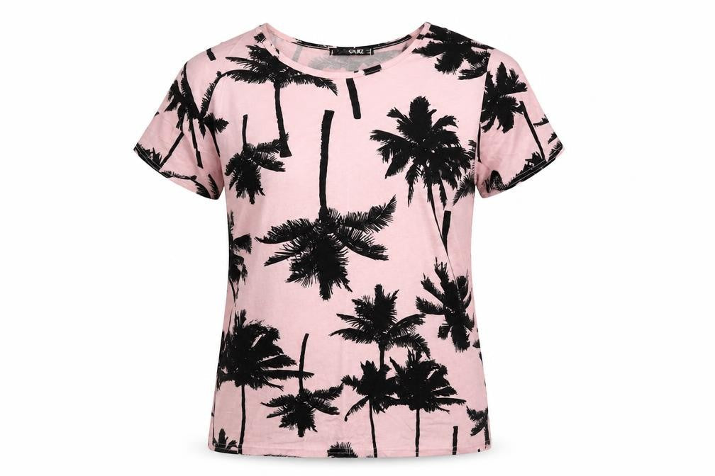 Quiz Womens Pink Floral  Basic T-Shirt Size 8