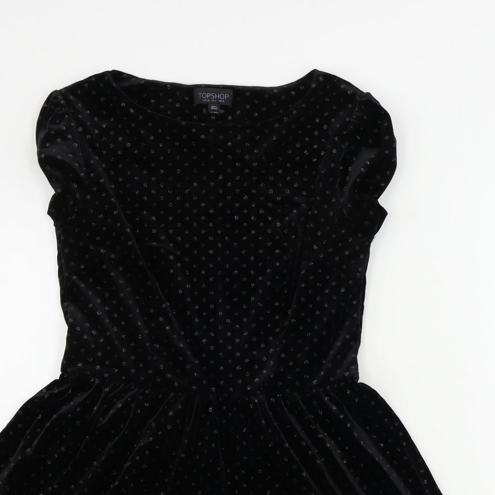 Topshop  Womens Black   A-Line  Size 8