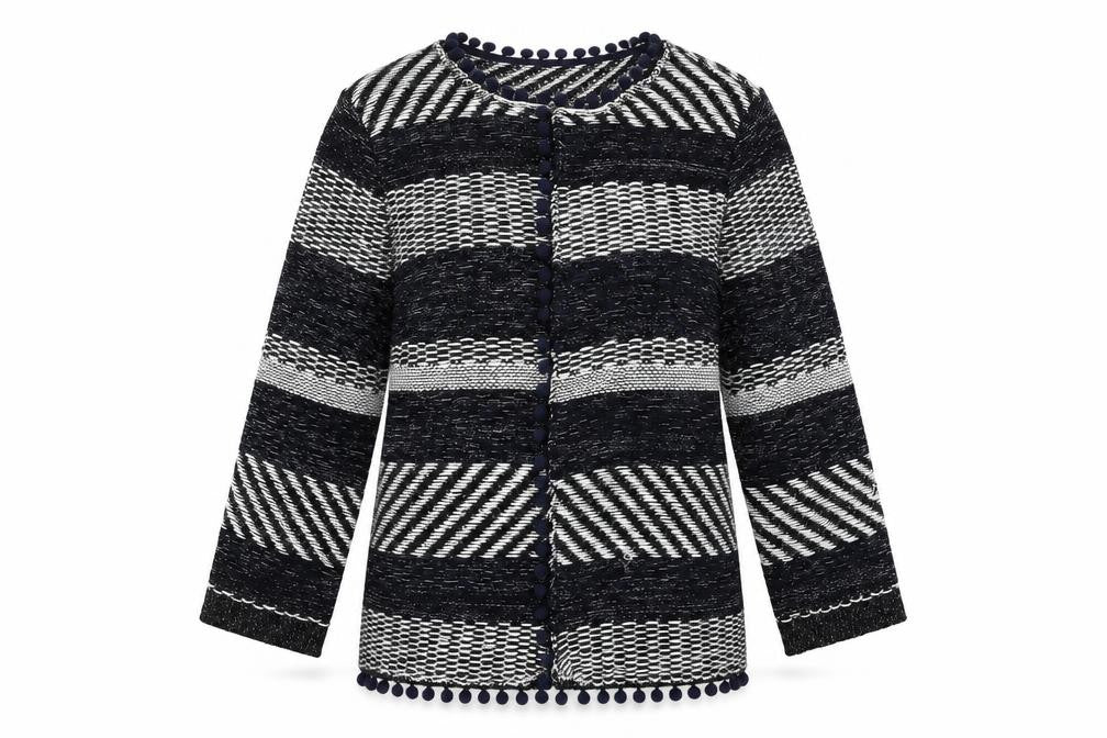 tegether Womens Black Geometric  Cardigan Jumper Size 14