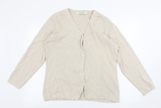 Amy Moore   Womens Beige   Cardigan Jumper Size L
