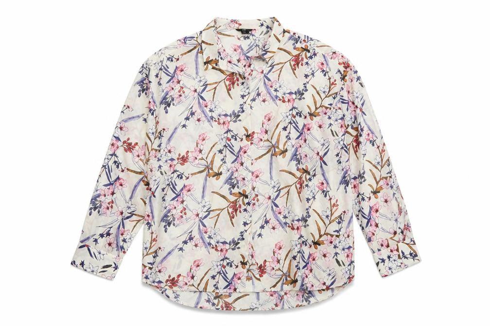 H&M Womens Ivory Floral  Basic Button-Up Size 38